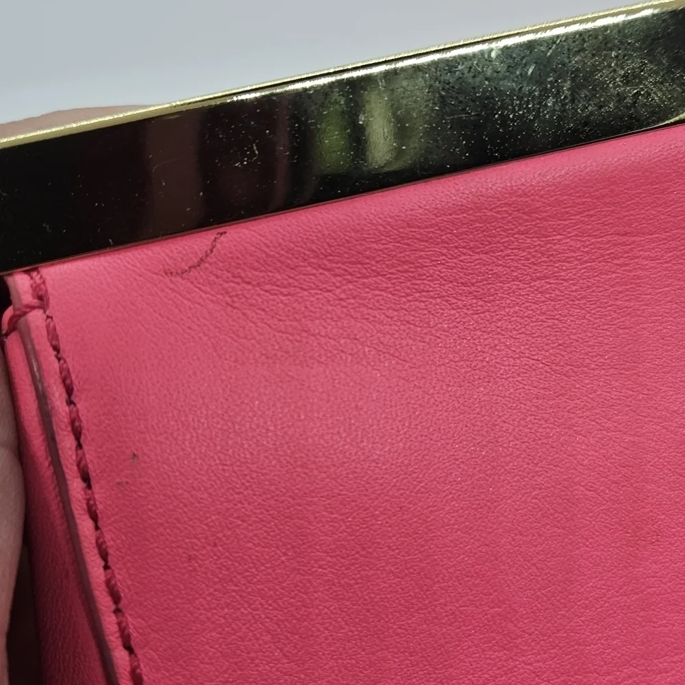 J. Crew Factory pink and gold clutch